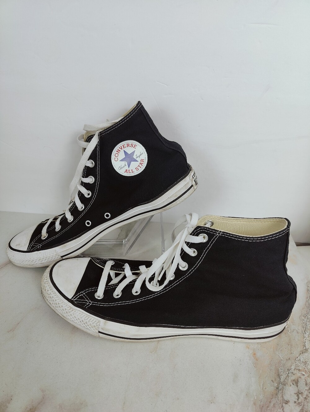 Converse CT All Star Black Canvas High Top Sneakers, 13(M) 15(W)